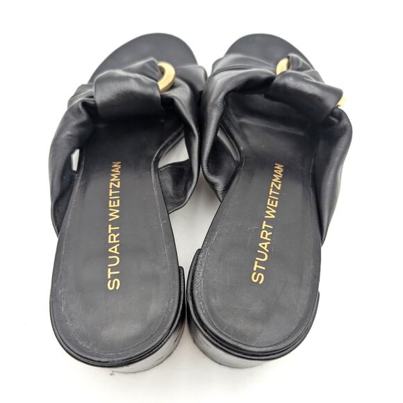 Stuart Weitzman Cece Block Heel Sandal Women's Open Toe Black Size US8B EU38.5 - Picture 11 of 14